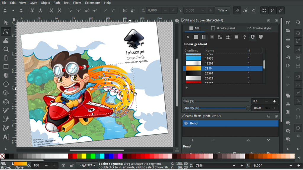 Print de tela do Inkscape