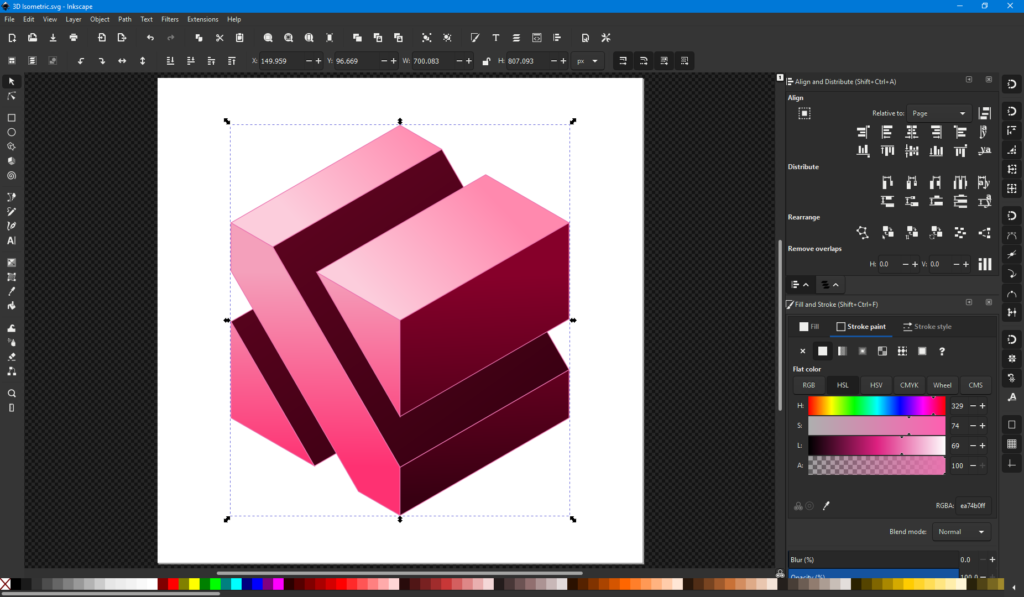 Print de tela do Inkscape