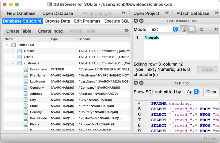 Print de tela do SQLite