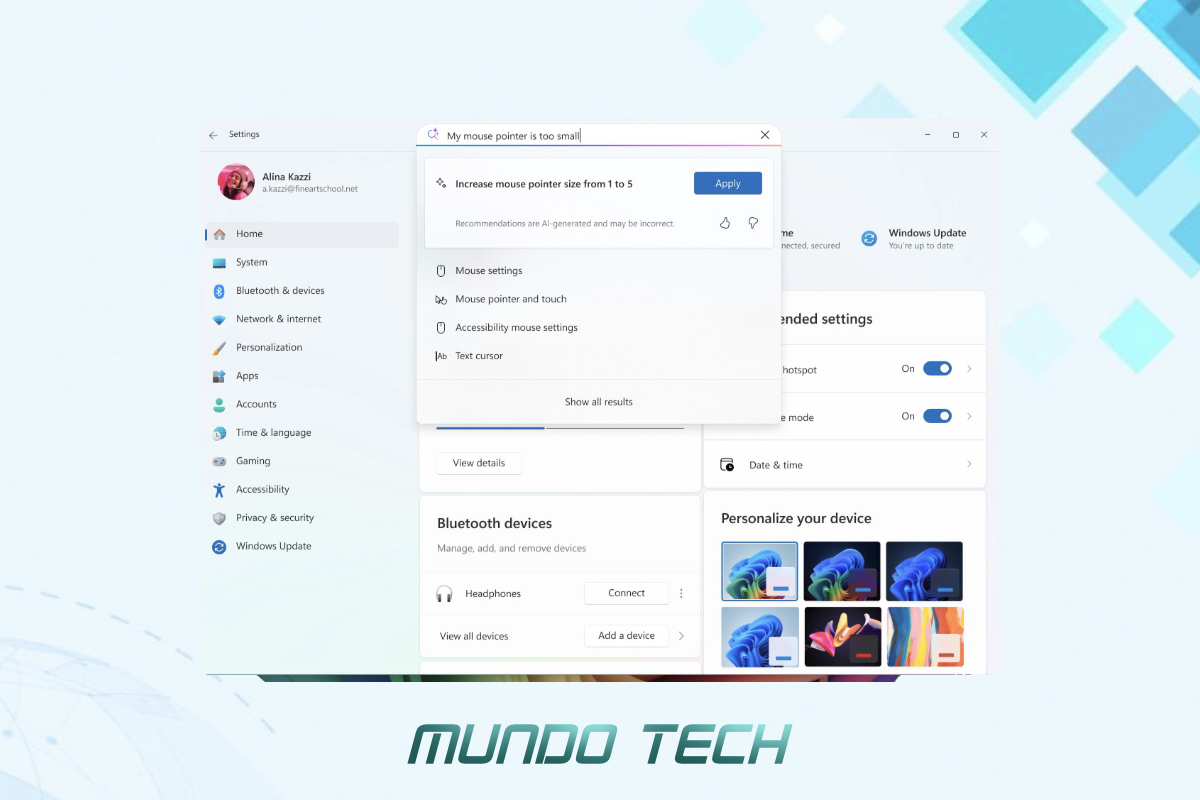 No momento, você está visualizando Windows 11 Traz IA Para Dentro das Configurações