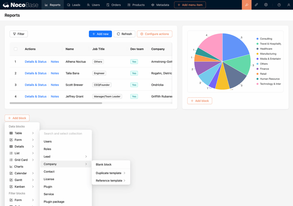 Print de tela do NocoBase